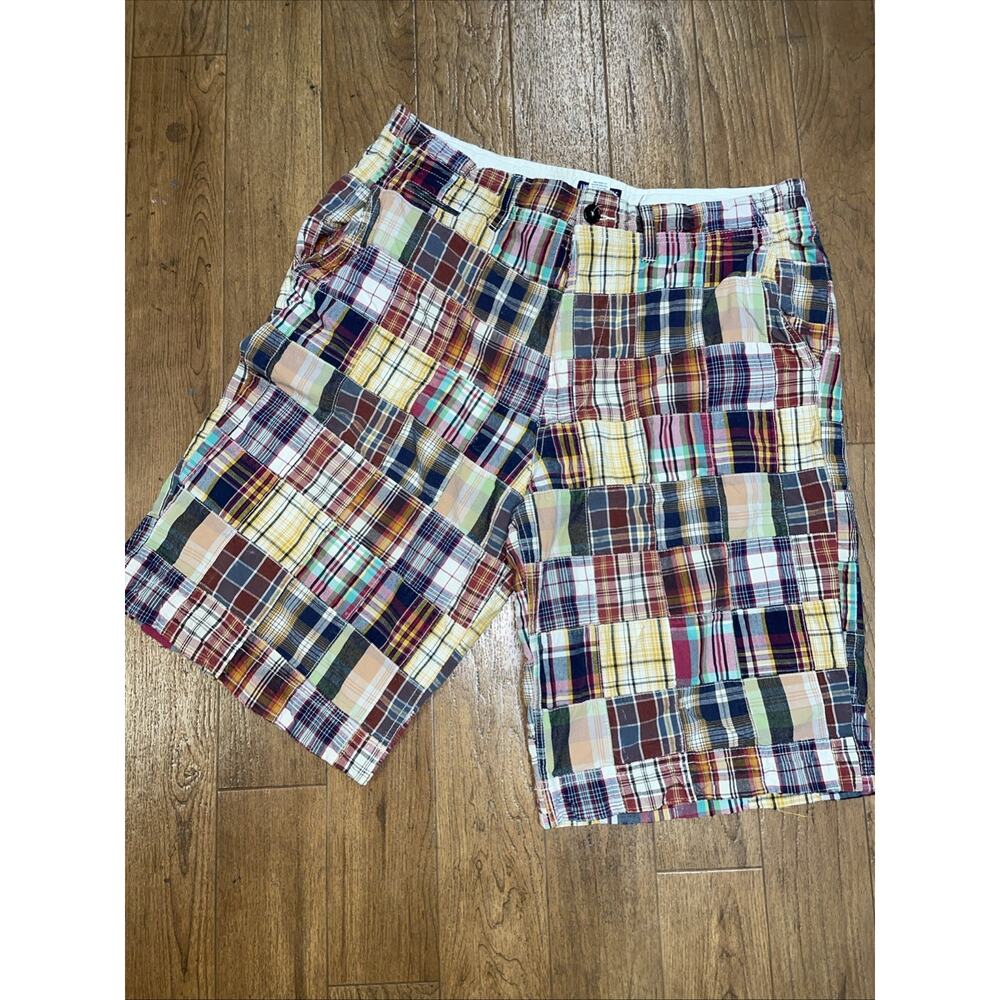American Eagle Classic Men's Bermuda Shorts 36x13 Plaid Blue/Brown